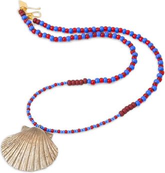 Forte_Forte shell-pendant beaded necklace - women - Plastic - One Size - Gold