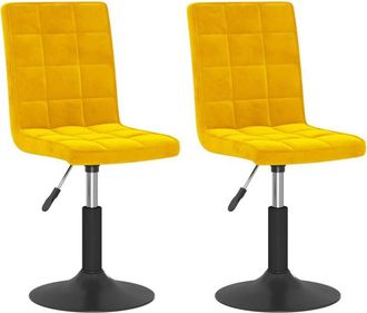 vidaXL Vidaxl - Sillas De Comedor Giratorias 2 Uds Terciopelo Amarillo Mostaza