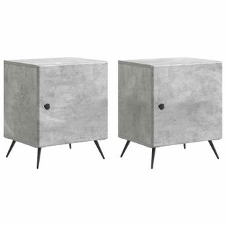 vidaXL Armario De Noche 2 Pcs Gris Hormig&oacute;n 43 X 34,5 X 50 Cm Vidaxl
