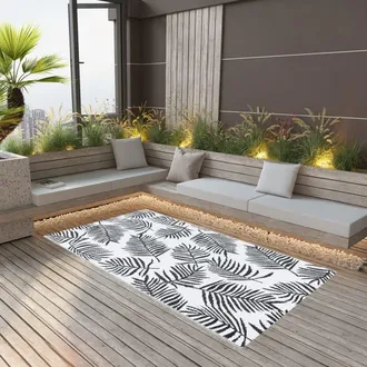 vidaXL Tappeto Da Esterni Arakil Bianco E Nero 190x290 Cm In Pp - Vidaxl