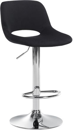 Clp Clp - Taburete De Bar Camden En Terciopelo Negro Metal Cromado
