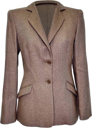 Giorgio Armani Armani Collezioni Single-Breasted Blazer in Brown Wool