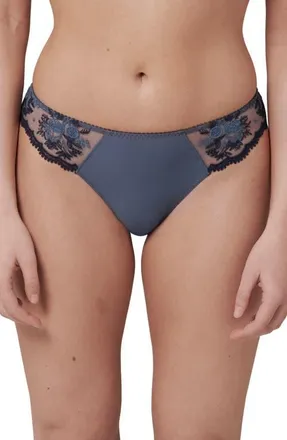 Simone P&eacute;r&egrave;le Intrigue Embroidered Bikini in Cinder Blue at Nordstrom, Size X-Large