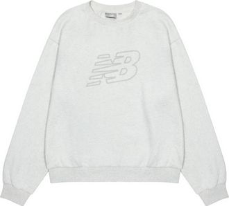 New Balance (WMNS) New Balance Logo Sweatshirt Asia Sizing White Grey 5CC39752-OA