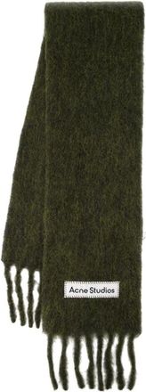Acne Studios Vally Skinny Sjaal - unisex - Accessoires - Groen - Maat: ONE Size Wol