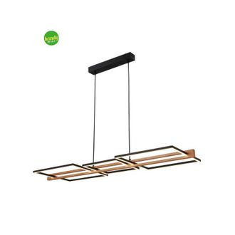 Briloner Moldura Lampada a sospensione led, decorazione in legno, dimmerabile, bianco caldo, nero - Briloner