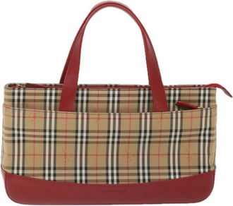 Burberry Pre-owned Tote Bags, female, Beige, Size: ONE SIZE Pre-owned Haymarket Check Tote Bag