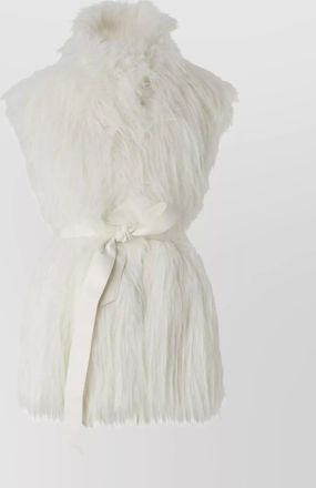 Pinko faux fur sleeveless high-neck gilet