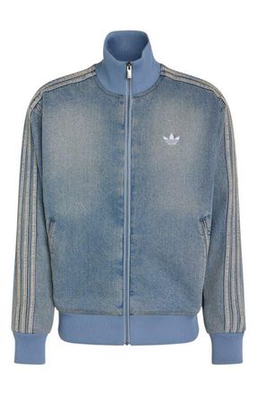 adidas Denim Track Jacket in Worn Blue Denim at Nordstrom, Size Xx-Large