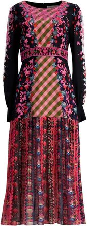 Saloni Vera Dress - Dames - Casual kleedjes - Veelkleurig - S - Leer - Kleedjes