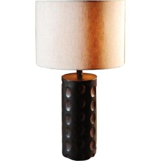 OEM L&aacute;mpara De Pie Africana Con Pantalla De Lino Al Estilo De La Madera Tallada