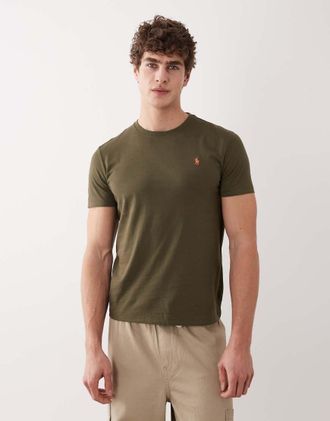 Polo Ralph Lauren T-shirt verde oliva custom fit con logo
