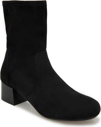 Kenneth Cole Reaction Raleigh Block Heel Bootie in Black Micro at Nordstrom Rack, Size 8