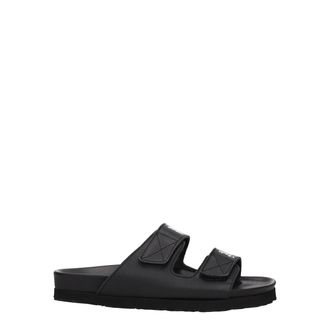 Palm Angels Womens Double Strap Sandals - Black Leather - Size EU 36