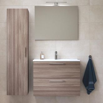 Vitra Conjunto Mueble Mia 79x61x39,5 Cm Con Espejo, Lavabo, Iluminaci&oacute;n Led + Armario 145x35x35cm Para Ba&ntilde;o, C&oacute;rdoba