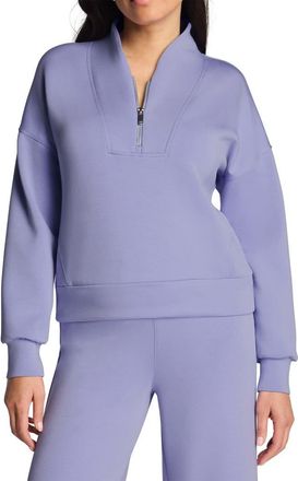 Spanx AirEssentials Shawl Collar Quarter Zip Sweatshirt in Anemone at Nordstrom, Size X-Large