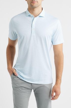 Johnnie-O Connors Geo Print Performance Jersey Polo in White at Nordstrom, Size Xx-Large