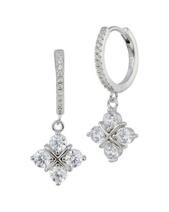 Savvy Cie Jewels Silver Cz Huggie Earrings