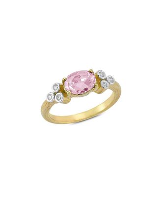 I.Reiss Company 14K 1.20 Ct. Tw. Diamond & Rose Quartz Cocktail Ring