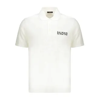 Balmain Polo Shirts, male, White, Size: 2XL Gh6Gc026Bb04 Polo Shirt
