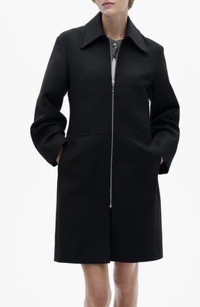 Mango Straight Cut Coat in Black at Nordstrom Rack, Size X-Small