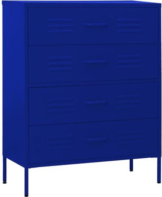 vidaXL Armario De Cajones De Acero Azul Oscuro 80x35x101,5 Cm Vidaxl