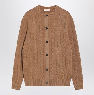 The Row Womens Loneke Cardigan In Light Brown Wool - Tan - Size Medium