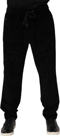 Dolce & Gabbana Black Cotton Men Jogger SweatMens Mens Pants