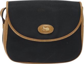 Celine Triomphe Black Canvas Shoulder Bag (Pre-Owned)