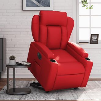 vidaXL Vidaxl - Sill&oacute;n Elevable El&eacute;ctrico Cuero Artificial Rojo