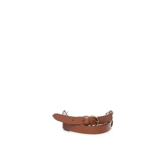 Pinko Pinko, Accessoires, Dames, Bruin, M, Leer, Riem met kettinginzetstuk, 2 cm