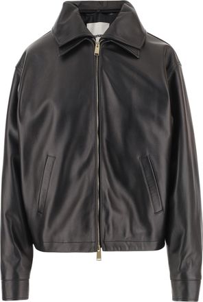 Darkpark Mabel Bomber Jacket with Double Leather Collar