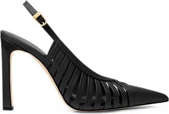 Michael Kors Adriana Leren Pomp - Dames - Pumps - Zwart - 37 1/2 EU - Leer - Schoenen