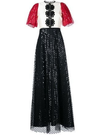 macgraw Abito da sera con paillettes - Nero