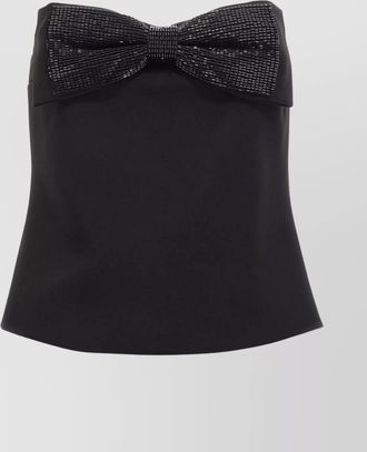 Self Portrait beaded bow detail strapless bandeau top