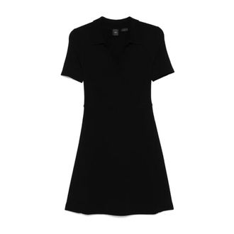 Pinko Pinko, Kleedjes, Dames, Zwart, XL, Wol, Casual Zwarte Wol Midi Jurk