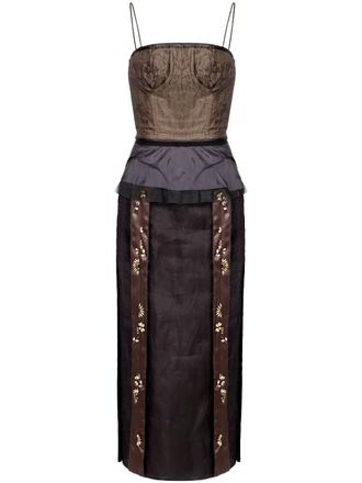 Maison Margiela inside-out effect dress - Brown