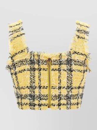 Balmain checked tweed top