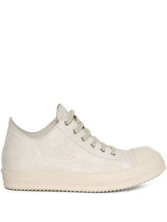 Rick Owens leather low sneakers - men - Calf Leather/Calf Leather/Rubber - 40 - White