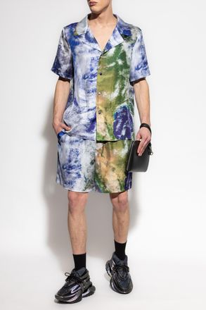 Balmain Silk Shirt With Short Sleeves, Mens, Multicolour