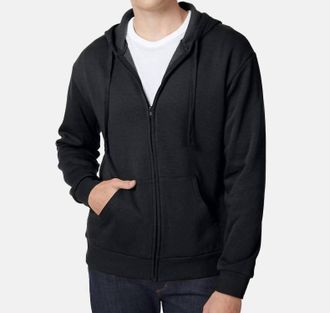Alternative Cozy Zip Hoodie In Black