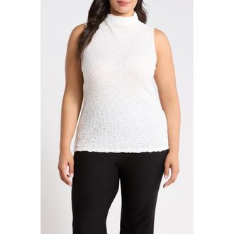 Eileen Fisher Textured Organic Cotton Blend Tank in Ivory at Nordstrom, Size 2X