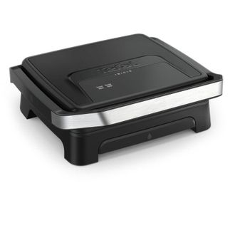 T-fal Inicio Classic GC271810 - Griglia a contatto 2 in 1, 2000 W, design compatto, alloggiamento in acciaio inox, vassoio raccogli succhi, piastre