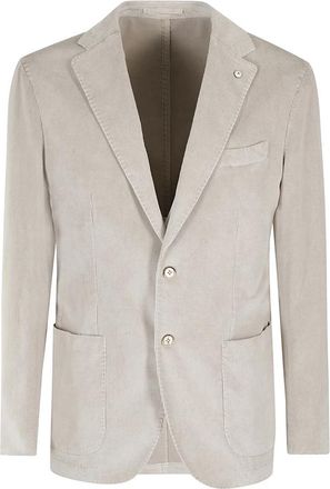 L.B.M. 1911 Gewassen fluwelen jas met 1000 strepen - Heren - Blazers - Beige - XL - Jassen