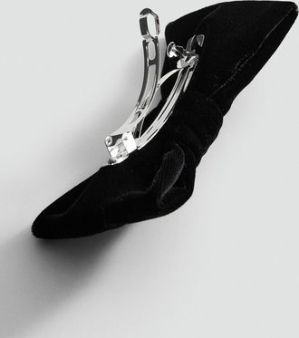 Mango Molletta fiocco velluto nero - Donna - Taglia unica - MANGO