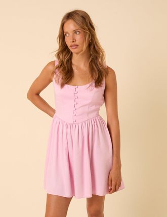 Nobody's Child Pink Drop Waist Cora Mini Dress