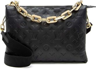 Louis Vuitton Black Monogram Embossed Coussin Mm (Authentic Pre-Loved)