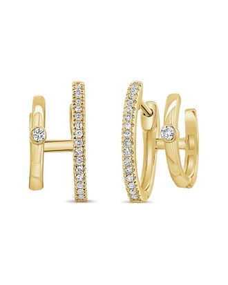 Sabrina Designs 14K 0.13 Ct. Tw. Diamond Double Huggie Cuff Earrings