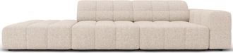 BLOOMINGLOFT 3-Sitzer Design Sofa Chicago mit Ottomane Links, Chenille-Bezug