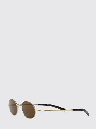 Saint Laurent Occhiali da sole ovali in metallo con lenti scure e logo inciso